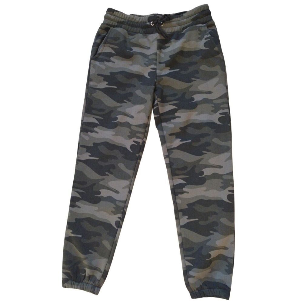 Wild Fable Joggers Women Small Green Camo Fleece‎ High-Rise Pockets Comfy Travel